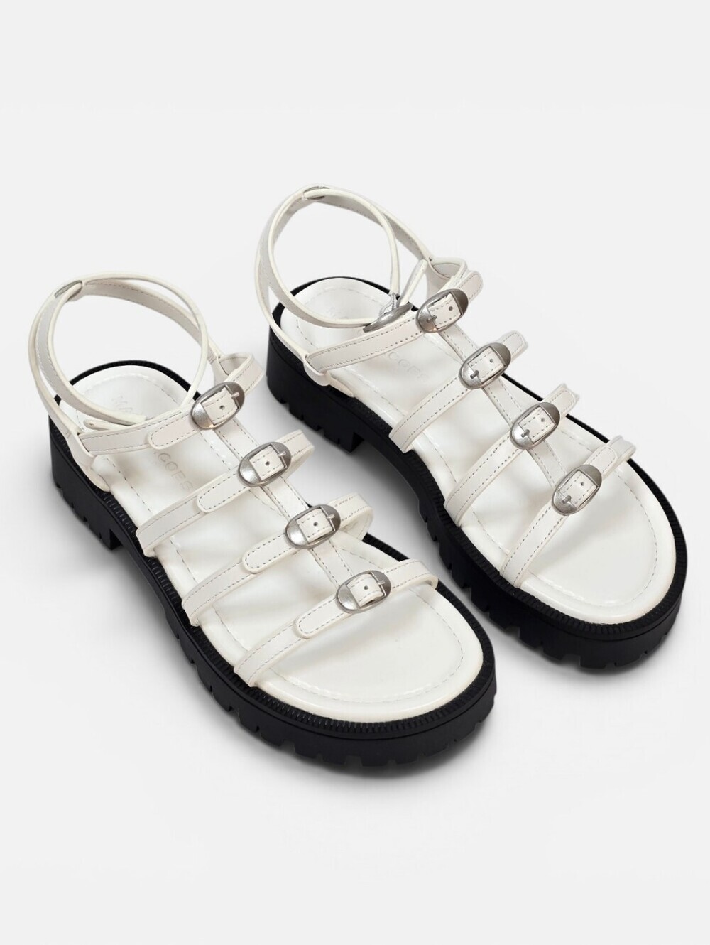 Marc Jacobs White Leather Kiki Chunky Gladiator Sandals Sz. EU39 Buckle Strap